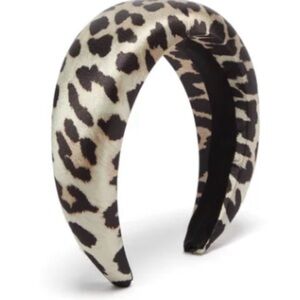 GANNI
Leopard-print Padded Satin Headband